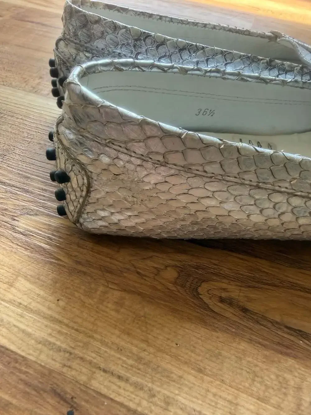 Tod's Gommino Snakeskin Penny Driving Loafers